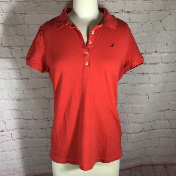 Nautica Red Short Sleeve Polo Shirt - Size Large - Picture 1 of 6